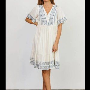 Madeline Embroidered Midi Dress